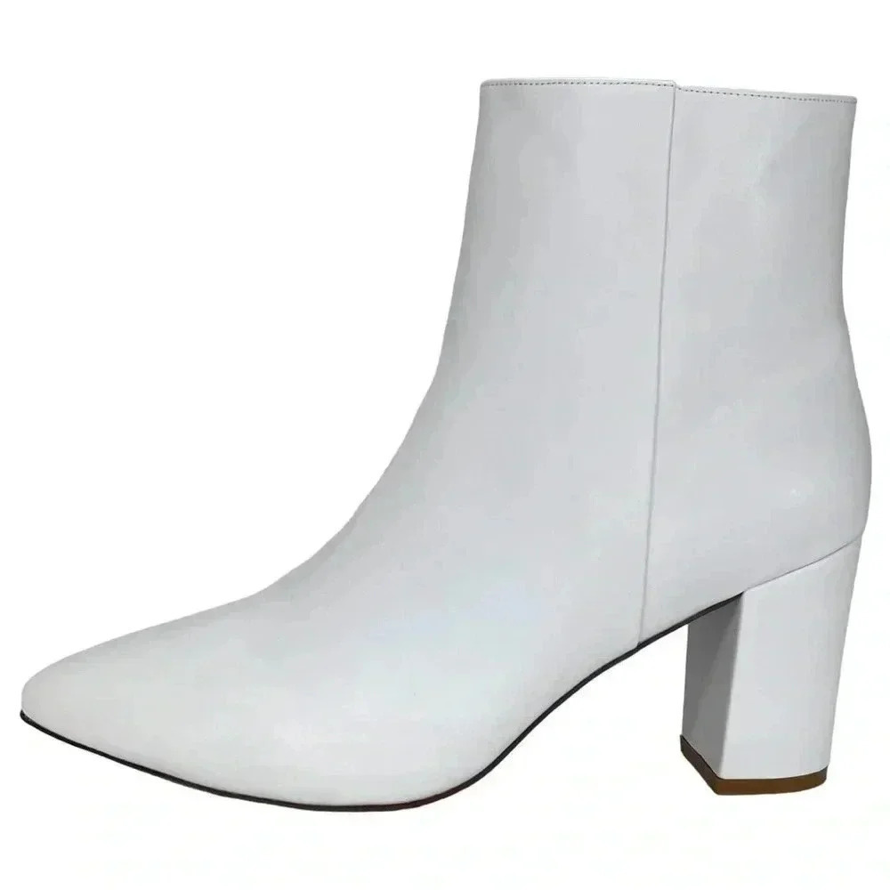 SMASH Shoes Chiku White Faux Leather Womens Ankle Boots Size 11W - Picture 3 of 13